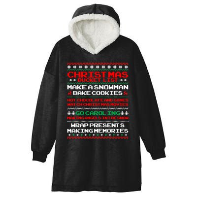 Christmas Bucket List Make Snow Bake Cookies Cool Gift Hooded Wearable Blanket