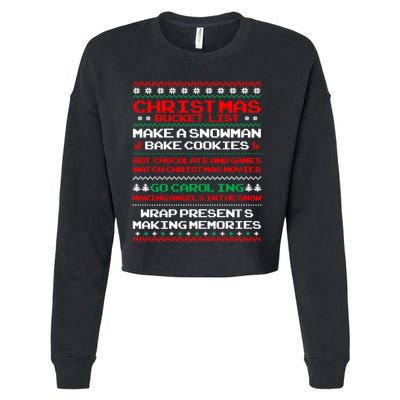 Christmas Bucket List Make Snow Bake Cookies Cool Gift Cropped Pullover Crew