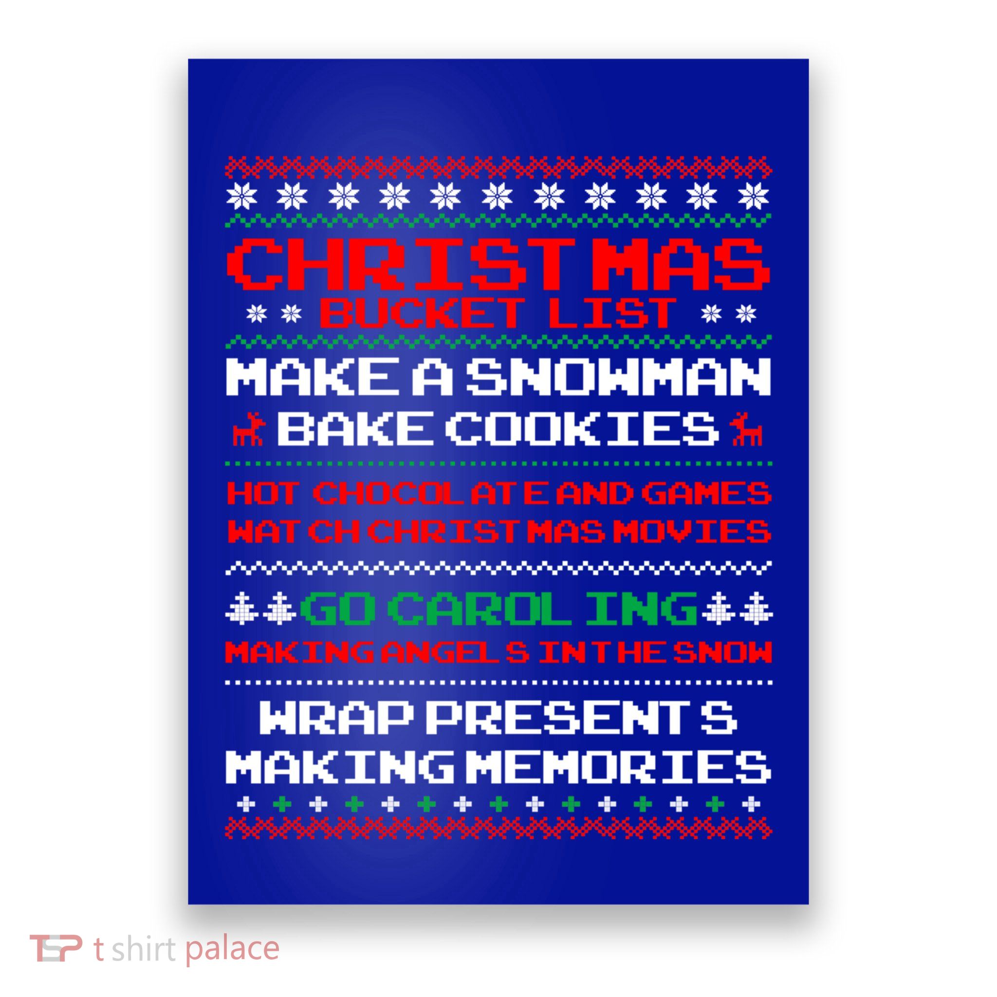 Christmas Bucket List Make Snow Bake Cookies Cool Gift Poster