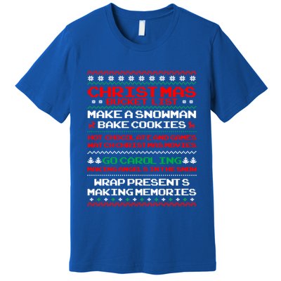 Christmas Bucket List Make Snow Bake Cookies Cool Gift Premium T-Shirt