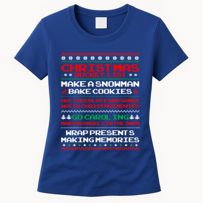 Christmas Bucket List Make Snow Bake Cookies Cool Gift Womens T-Shirt