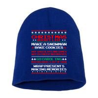 Christmas Bucket List Make Snow Bake Cookies Cool Gift Short Acrylic Beanie