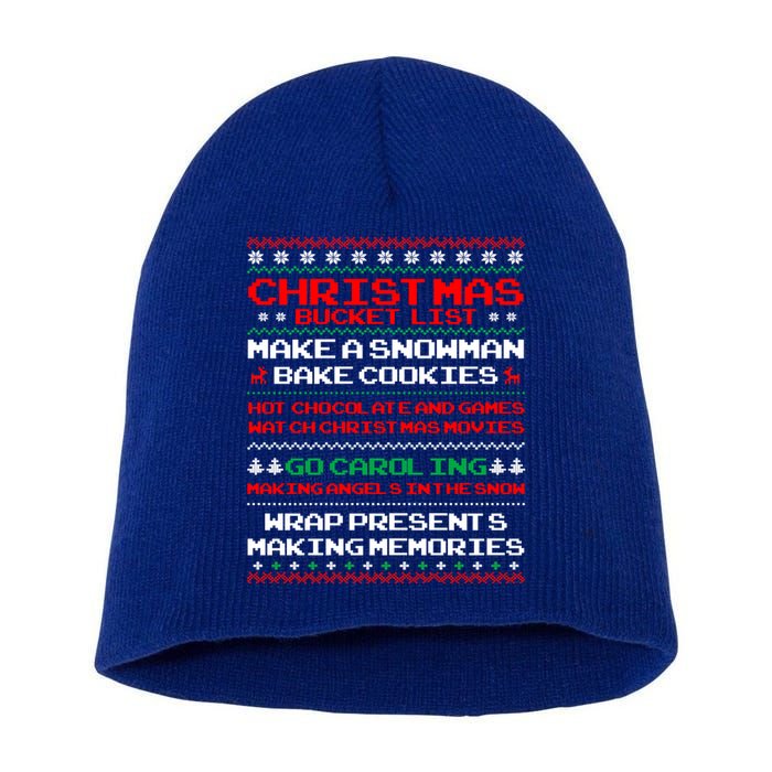 Christmas Bucket List Make Snow Bake Cookies Cool Gift Short Acrylic Beanie