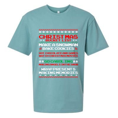 Christmas Bucket List Make Snow Bake Cookies Cool Gift Sueded Cloud Jersey T-Shirt