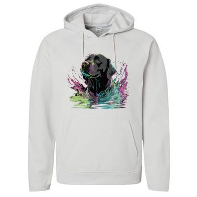 Cute Black Lab Black Labrador Retriever Puppy Dog Mom Animal Performance Fleece Hoodie