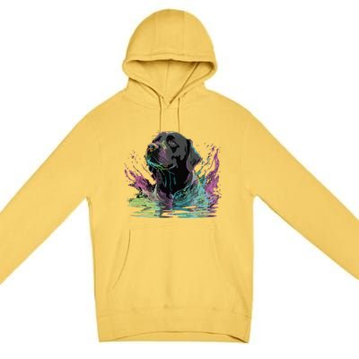 Cute Black Lab Black Labrador Retriever Puppy Dog Mom Animal Premium Pullover Hoodie