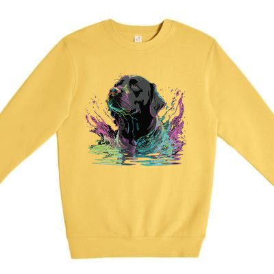 Cute Black Lab Black Labrador Retriever Puppy Dog Mom Animal Premium Crewneck Sweatshirt