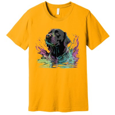 Cute Black Lab Black Labrador Retriever Puppy Dog Mom Animal Premium T-Shirt