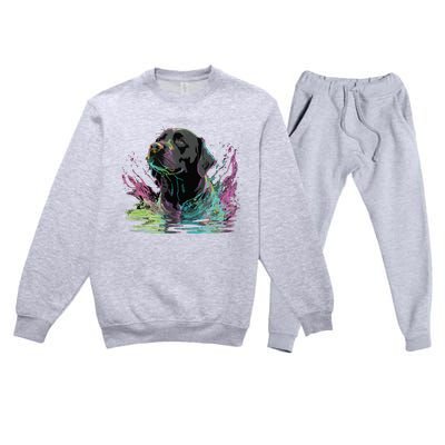 Cute Black Lab Black Labrador Retriever Puppy Dog Mom Animal Premium Crewneck Sweatsuit Set