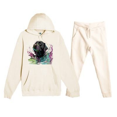 Cute Black Lab Black Labrador Retriever Puppy Dog Mom Animal Premium Hooded Sweatsuit Set