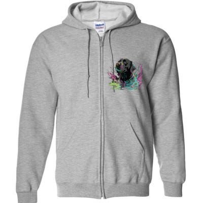 Cute Black Lab Black Labrador Retriever Puppy Dog Mom Animal Full Zip Hoodie