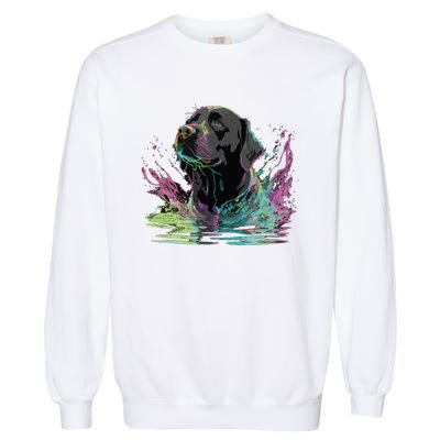 Cute Black Lab Black Labrador Retriever Puppy Dog Mom Animal Garment-Dyed Sweatshirt