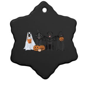 Cute Black Labrador Dog Halloween Pumpkin Labrador Dog Mom Ceramic Star Ornament