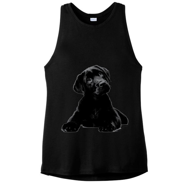 Cute Black Lab Puppy Dog Animal Lover Gift Ladies PosiCharge Tri-Blend Wicking Tank
