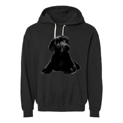 Cute Black Lab Puppy Dog Animal Lover Gift Garment-Dyed Fleece Hoodie