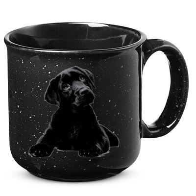 Cute Black Lab Puppy Dog Animal Lover Gift 15oz Campfire Ceramic Mug