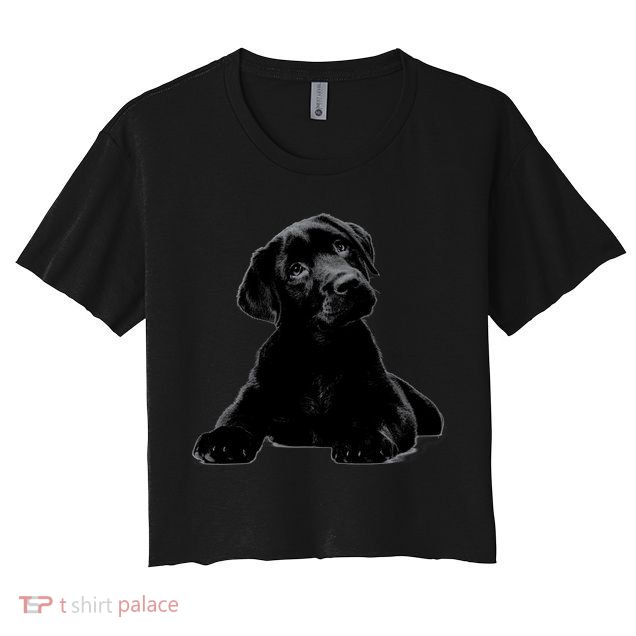Cute Black Lab Puppy Dog Animal Lover Gift Crop Top