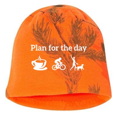 Cycling Biking Lover Gift Plan For The Day Coffee Dogs Gift Kati - Camo Knit Beanie