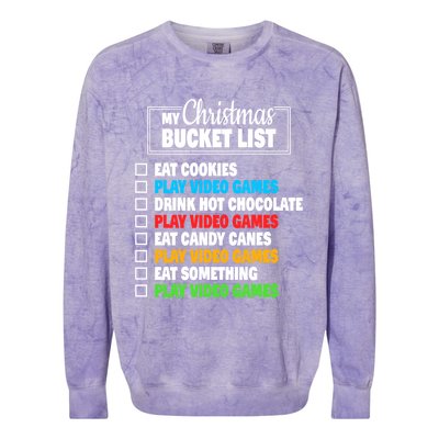 Christmas Bucket List Video Gamer Xmas Cute Gift Colorblast Crewneck Sweatshirt