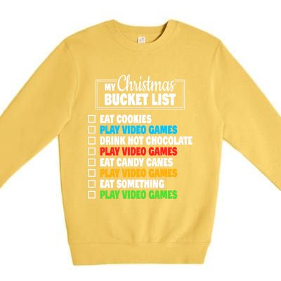 Christmas Bucket List Video Gamer Xmas Cute Gift Premium Crewneck Sweatshirt