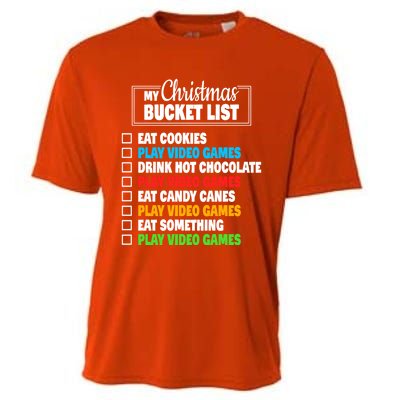 Christmas Bucket List Video Gamer Xmas Cute Gift Cooling Performance Crew T-Shirt