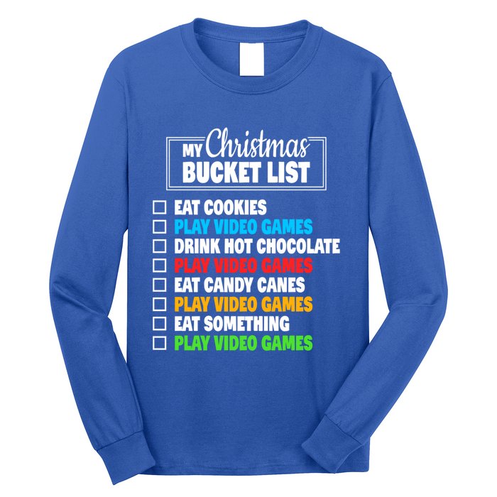 Christmas Bucket List Video Gamer Xmas Cute Gift Long Sleeve Shirt