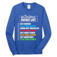 Christmas Bucket List Video Gamer Xmas Cute Gift Tall Long Sleeve T-Shirt