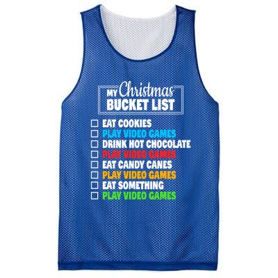 Christmas Bucket List Video Gamer Xmas Cute Gift Mesh Reversible Basketball Jersey Tank