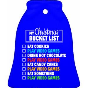 Christmas Bucket List Video Gamer Xmas Cute Gift Ceramic Bell Ornament