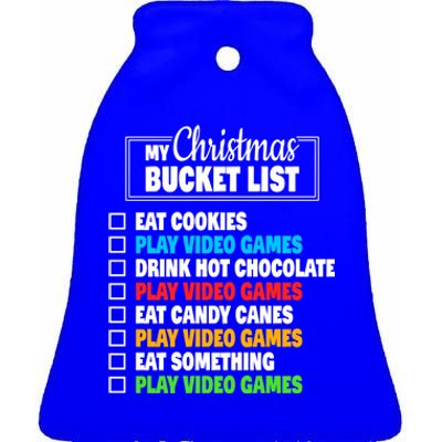 Christmas Bucket List Video Gamer Xmas Cute Gift Ceramic Bell Ornament