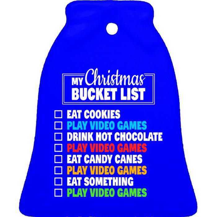 Christmas Bucket List Video Gamer Xmas Cute Gift Ceramic Bell Ornament