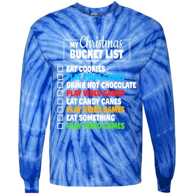 Christmas Bucket List Video Gamer Xmas Cute Gift Tie-Dye Long Sleeve Shirt