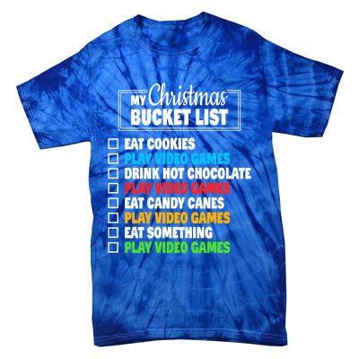 Christmas Bucket List Video Gamer Xmas Cute Gift Tie-Dye T-Shirt