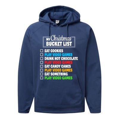 Christmas Bucket List Video Gamer Xmas Cute Gift Performance Fleece Hoodie