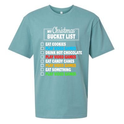 Christmas Bucket List Video Gamer Xmas Cute Gift Sueded Cloud Jersey T-Shirt