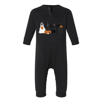 Cute Black Labrador Dog Halloween Pumpkin Labrador Dog Mom Infant Fleece One Piece