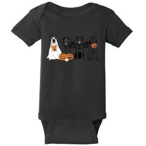 Cute Black Labrador Dog Halloween Pumpkin Labrador Dog Mom Baby Bodysuit