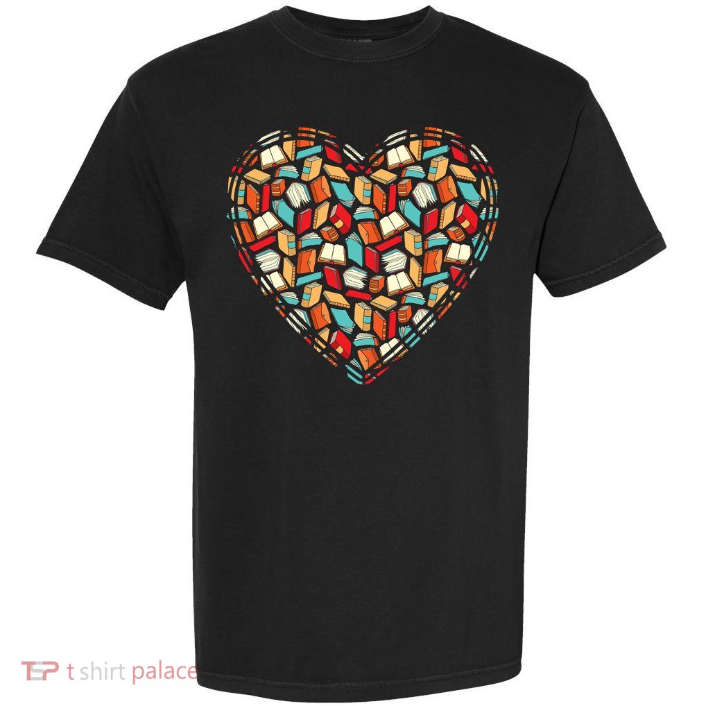 Cute Book Lover Reading Fan Heart Garment-Dyed Heavyweight T-Shirt