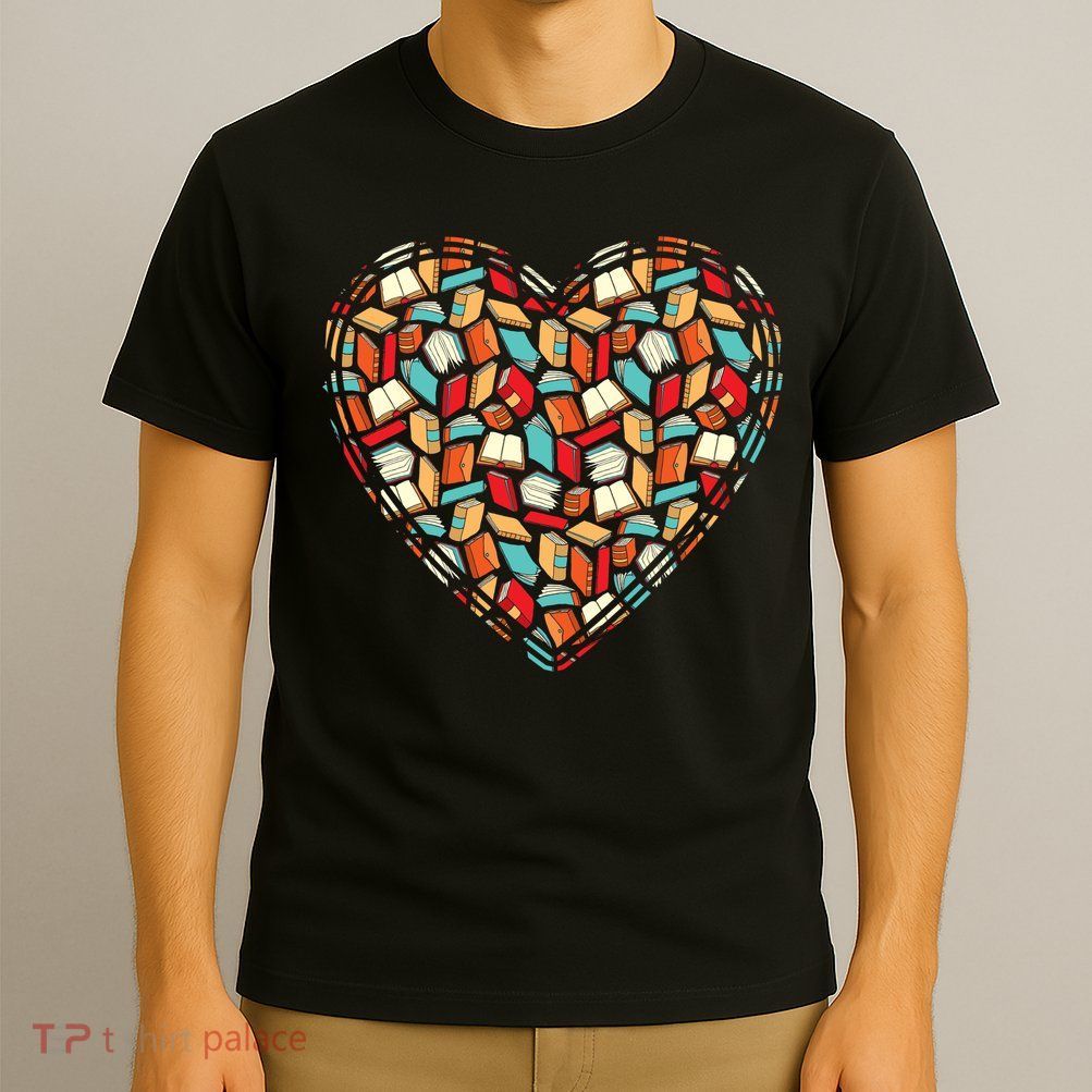Cute Book Lover Reading Fan Heart T-Shirt