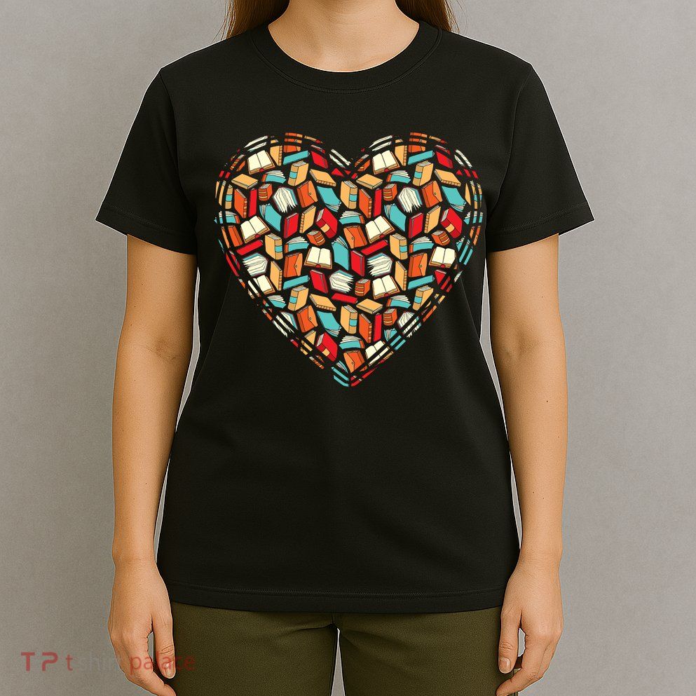 Cute Book Lover Reading Fan Heart T-Shirt