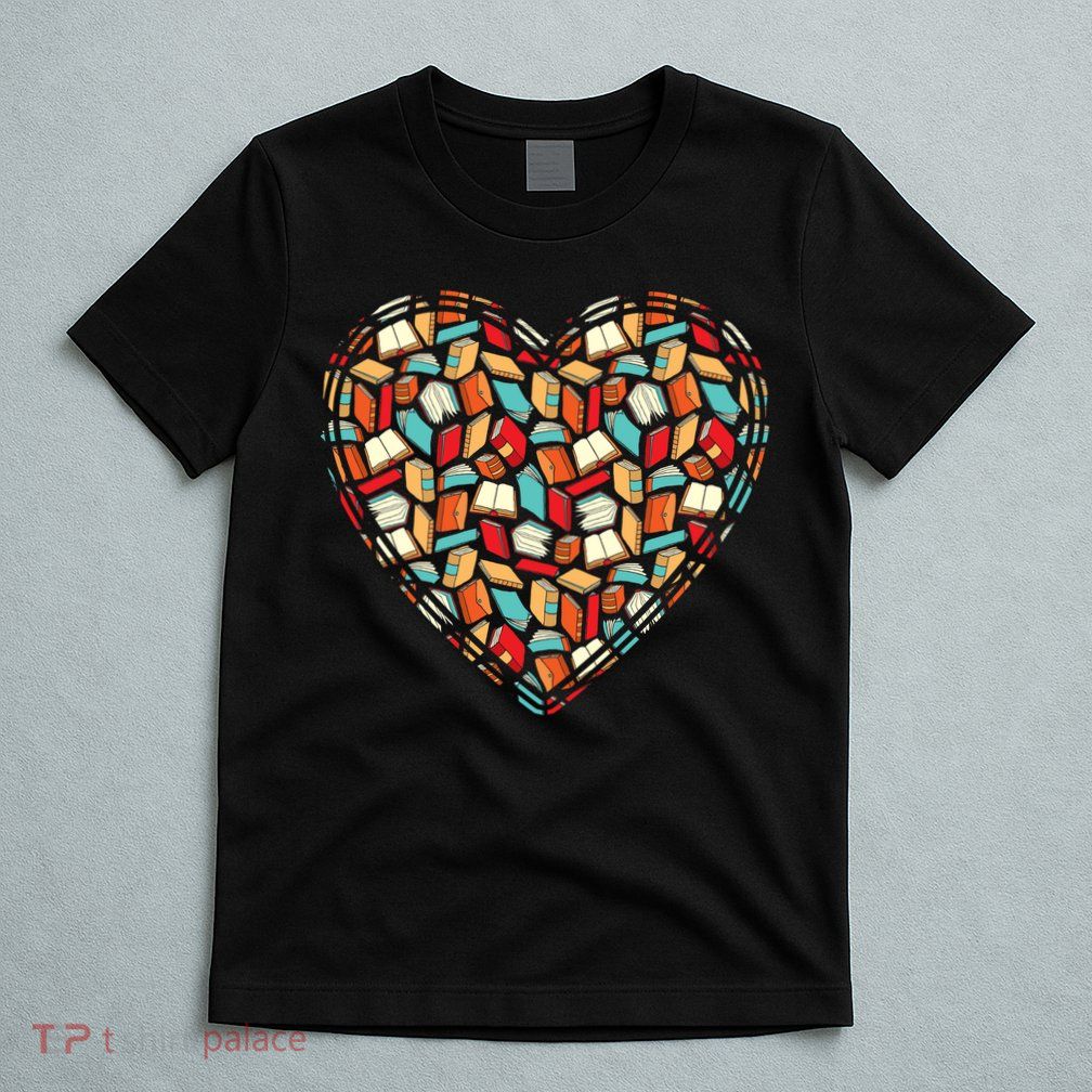 Cute Book Lover Reading Fan Heart T-Shirt