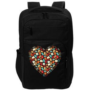 Cute Book Lover Reading Fan Heart Impact Tech Backpack