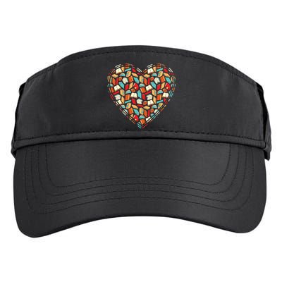 Cute Book Lover Reading Fan Heart Adult Drive Performance Visor