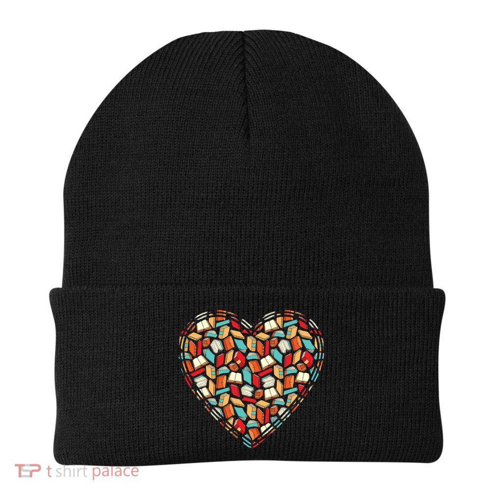 Cute Book Lover Reading Fan Heart Beanie