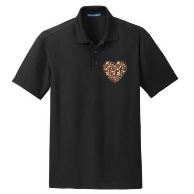 Cute Book Lover Reading Fan Heart Dry Zone Grid Polo