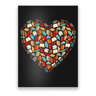 Cute Book Lover Reading Fan Heart Poster