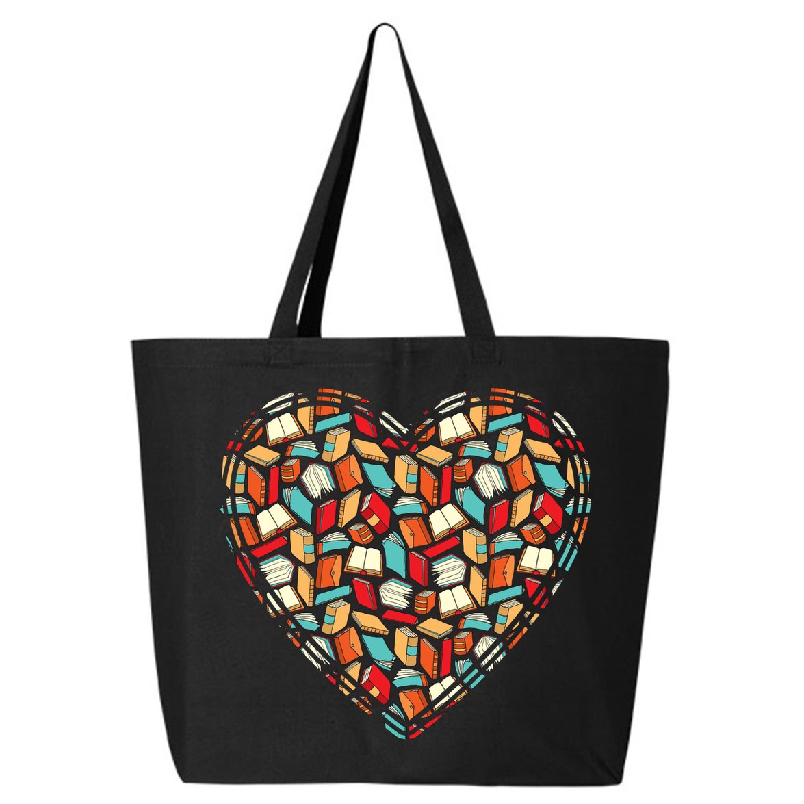 Cute Book Lover Reading Fan Heart 25L Jumbo Tote