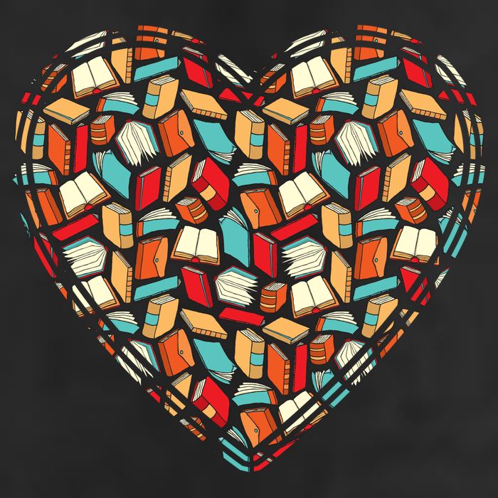 Cute Book Lover Reading Fan Heart 25L Jumbo Tote