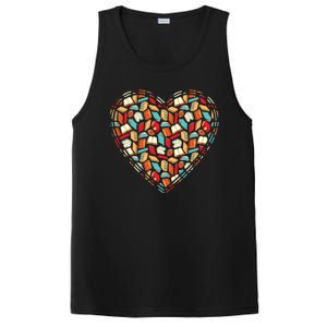 Cute Book Lover Reading Fan Heart PosiCharge Competitor Tank