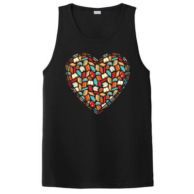 Cute Book Lover Reading Fan Heart PosiCharge Competitor Tank